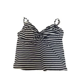 Land's End Size 18 Navy And White‎ Stripe Tankini Top Underwire